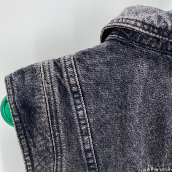 Sezane Women's Tim Jacket Vest Black Grey Denim Size Small NWT - Picture 6 of 10